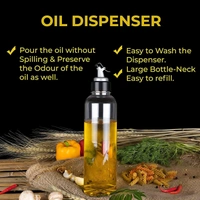 Plastic 1 litres Oil Dispenser for Cooking, Easy Flow Oil and Vinegar Bottle, Oil Pourer, Liquid Dispenser, Transparent, Unbreakable (pack of 1)