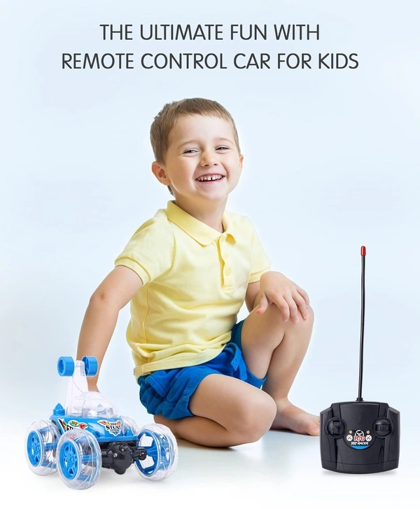 360° Rotating RC Stunt Car – Rechargeable Remote Control Car with Lights & Music, Off-Road Drift & Jumping Vehicle for Kids