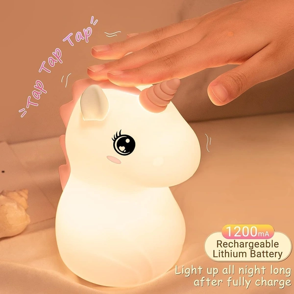 Unicorn Night Light for Kids – Cute & Colorful Bedside Lamp with Touch Sensor & USB Charging – SKV WORLD