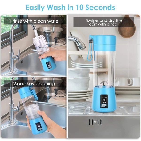 Portable USB Rechargeable Blender – Mini Personal Juicer for Smoothies & Shakes, Travel-Friendly Fruit Mixer – SKVWORLD