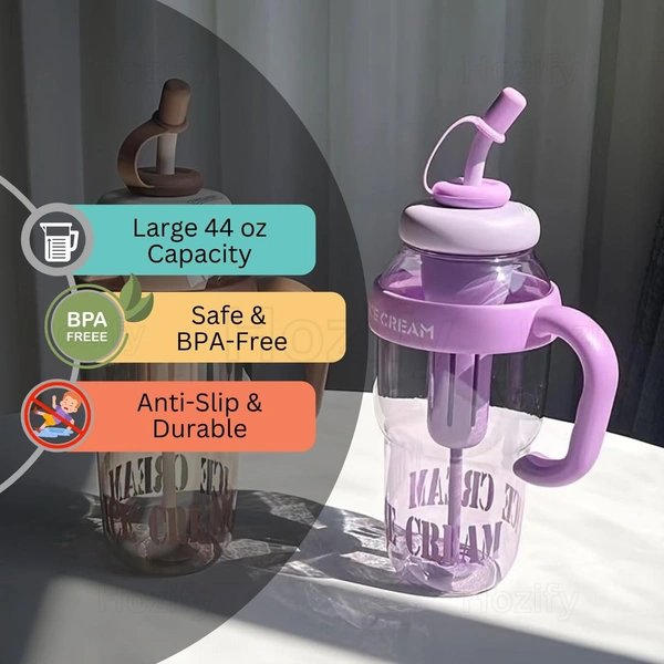1300ml Water Bottle with Straw & Filter | Insulated, Leak-Proof & BPA-Free | Ideal for Gym, Office & Outdoors