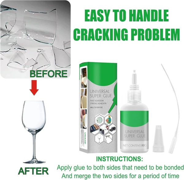 Universal Super Glue [ 50 GM ] | Multifunctional Adhesive Glue - High Strength Oily Glue