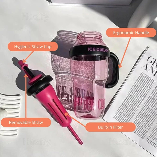 1300ml Water Bottle with Straw & Filter | Insulated, Leak-Proof & BPA-Free | Ideal for Gym, Office & Outdoors