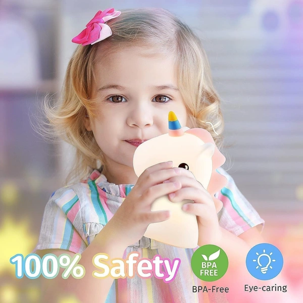 Unicorn Night Light for Kids – Cute & Colorful Bedside Lamp with Touch Sensor & USB Charging – SKV WORLD