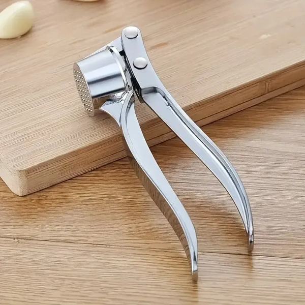 Garlic Press Mincer | Stainless Steel Garlic Crusher & Chopper | 3-in-1 Multifunctional Kitchen Gadget | Garlic Grater, Nut Cracker & Bottle Opener