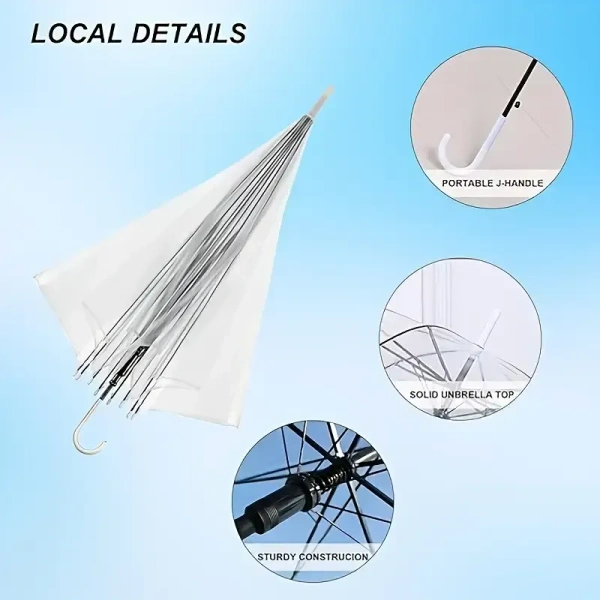  Windproof, Waterproof, Transparent Dome Umbrella for Maximum Rain Protection | Stylish & Durable – Ideal for Weddings, Daily Use & More – SKVWORLD ☂️🌧️