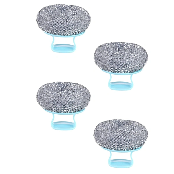 Kitchen Round Dish Sponges | Multi-Purpose Scourer Cleaning Ball with Handle | Scrubber Sponge Pads for Pot, Pan & Dishwashing | SKVWORLD 