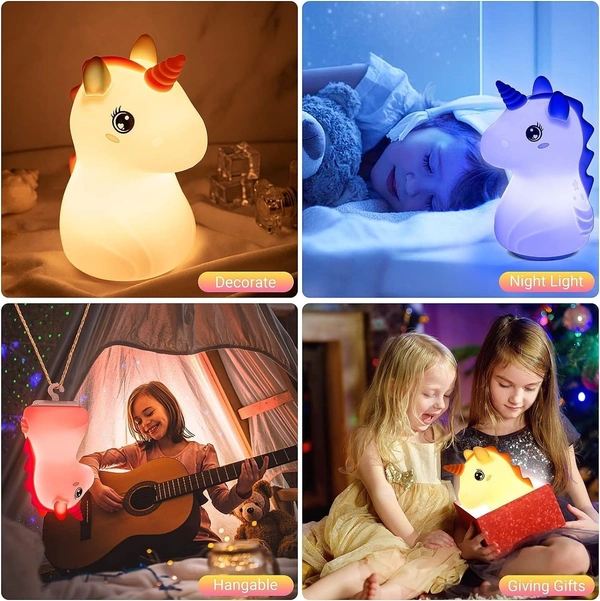 Unicorn Night Light for Kids – Cute & Colorful Bedside Lamp with Touch Sensor & USB Charging – SKV WORLD