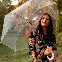  Windproof, Waterproof, Transparent Dome Umbrella for Maximum Rain Protection | Stylish & Durable – Ideal for Weddings, Daily Use & More – SKVWORLD ☂️🌧️