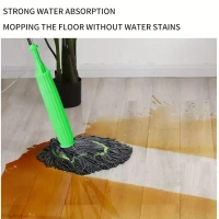 Hands-Free Rotating Self-Twist Mop | 360° Spin Mop for Wet & Dry Cleaning | 1-Second Squeeze, Super Absorbent & Decontaminating Microfiber Mop for Home, Kitchen, Bathroom & Floor Cleaning