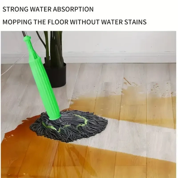 Hands-Free Rotating Self-Twist Mop | 360° Spin Mop for Wet & Dry Cleaning | 1-Second Squeeze, Super Absorbent & Decontaminating Microfiber Mop for Home, Kitchen, Bathroom & Floor Cleaning