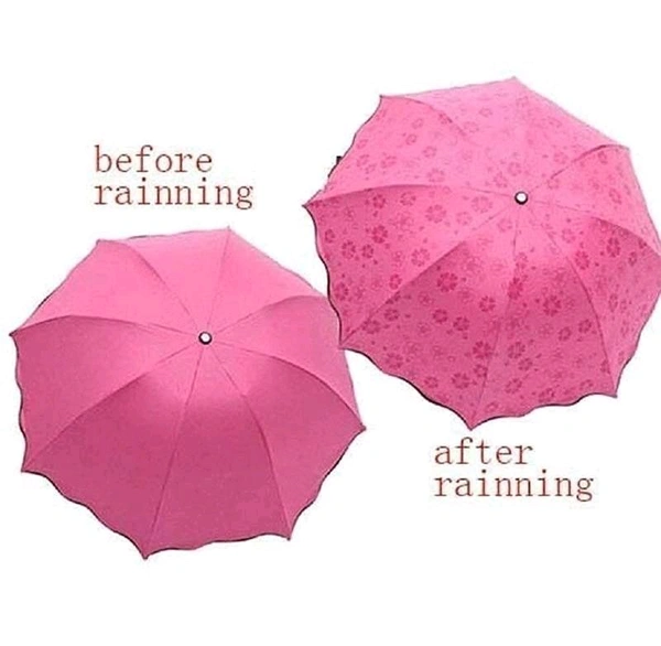 Magic Flower Travel Umbrella – Compact, Lightweight, UV Protection & Water-Reactive Design