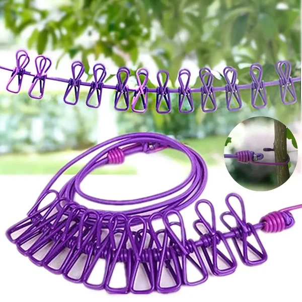 Stretchable Elastic Rope With Clips