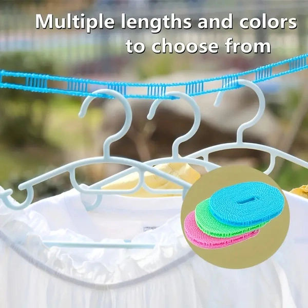 CLOTHESLINE DRYING NYLON ROPE WITH HOOKS