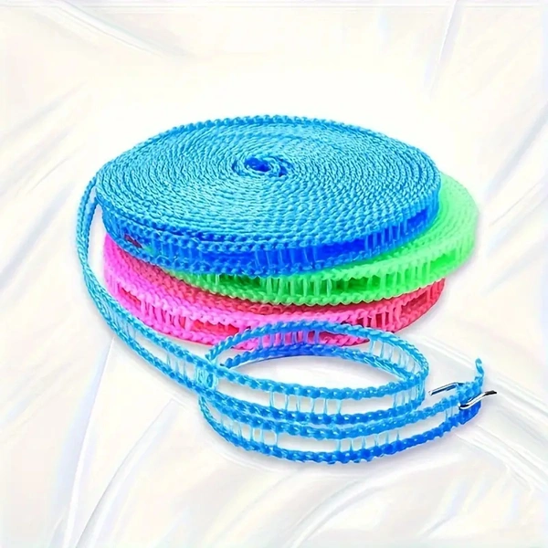 CLOTHESLINE DRYING NYLON ROPE WITH HOOKS