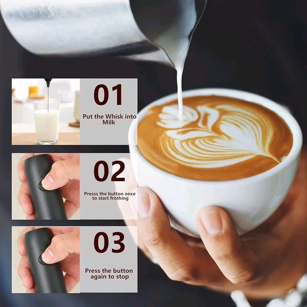Kedar Handheld Electric Milk Frother – Stainless Steel Whisk, USB Rechargeable, for Coffee & Hot Chocolate