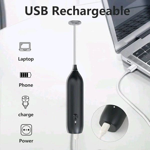 Kedar Handheld Electric Milk Frother – Stainless Steel Whisk, USB Rechargeable, for Coffee & Hot Chocolate