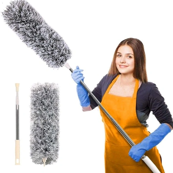 Extendable Microfiber Duster – Bendable, Lightweight, and Washable with Telescoping Pole for High Ceilings, Fans, and Hard-to-Reach Areas