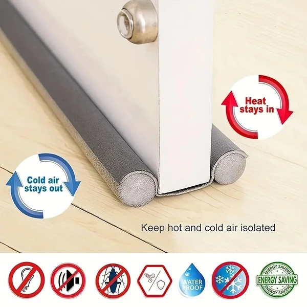 TWIN DOOR DRAFT STOPPER/GUARD PROTECTOR FOR DOORS AND WINDOWS