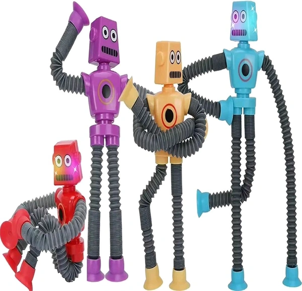 Suction Cup Robot Toy,Sensory Pop Tubes for Toddlers, Fidget Toys for 3 4 5 6 7 8 9 Year Old Boys & Girls,Imaginative Play & Stimulating Creative Learning Toys