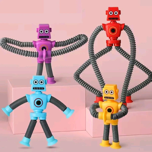 Suction Cup Robot Toy,Sensory Pop Tubes for Toddlers, Fidget Toys for 3 4 5 6 7 8 9 Year Old Boys & Girls,Imaginative Play & Stimulating Creative Learning Toys