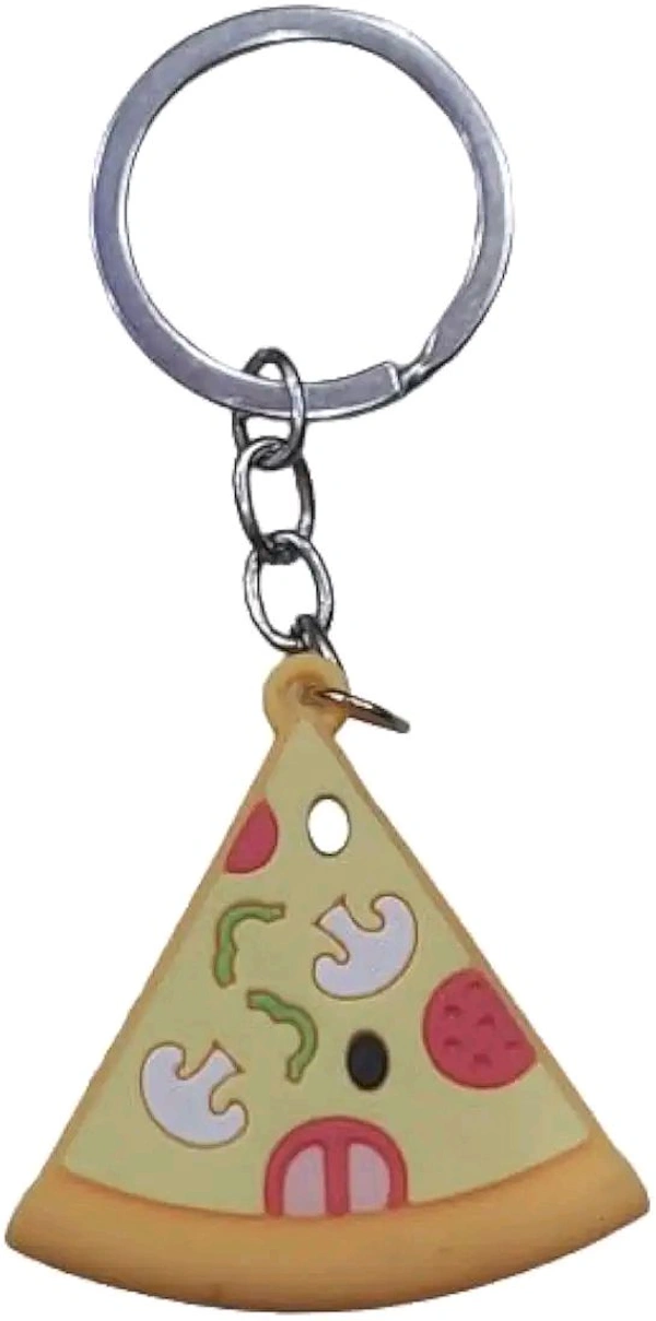 Cute Burger, Pizza, Fries, HotDog Soft Washable Silicone Key Chain for School Office Bag/Door Key-Ring/car Scotty Key-Ring/Party Favor Keyring/Gifting for kids & Adults