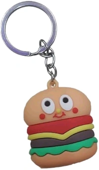 Cute Burger, Pizza, Fries, HotDog Soft Washable Silicone Key Chain for School Office Bag/Door Key-Ring/car Scotty Key-Ring/Party Favor Keyring/Gifting for kids & Adults