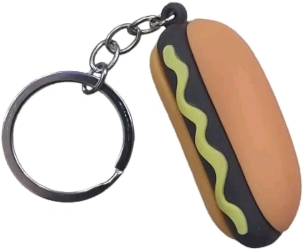 Cute Burger, Pizza, Fries, HotDog Soft Washable Silicone Key Chain for School Office Bag/Door Key-Ring/car Scotty Key-Ring/Party Favor Keyring/Gifting for kids & Adults
