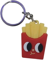 Cute Burger, Pizza, Fries, HotDog Soft Washable Silicone Key Chain for School Office Bag/Door Key-Ring/car Scotty Key-Ring/Party Favor Keyring/Gifting for kids & Adults