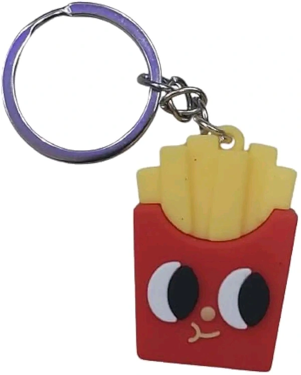 Cute Burger, Pizza, Fries, HotDog Soft Washable Silicone Key Chain for School Office Bag/Door Key-Ring/car Scotty Key-Ring/Party Favor Keyring/Gifting for kids & Adults