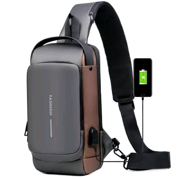 Crossbody Sling Bag with USB Charging Port – Lightweight & Stylish Chest Backpack for Everyday Use