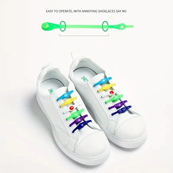 Silicon Shoe Lace(Set Of 12)