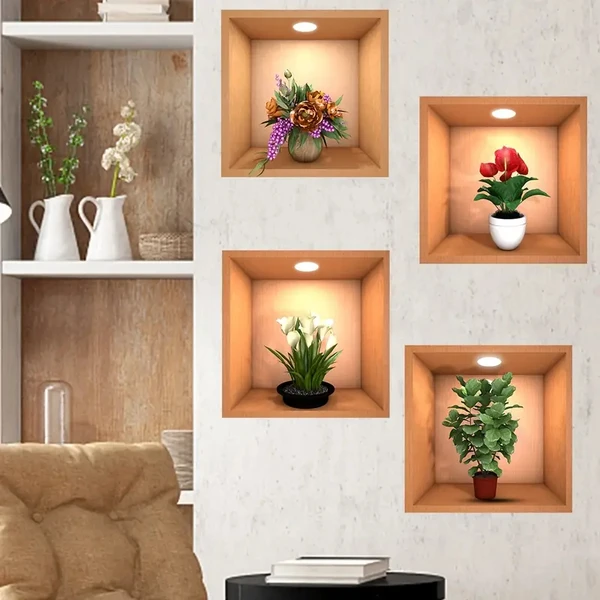 4 Pcs 3d Wall Sticker