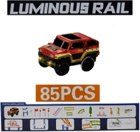 Luminous Rail Car Track Bend Flex and Glow tracks-85 Pieces,Plastic Magic 10 feet Long Flexible Tracks car Play Set for Kids (Multi Color)