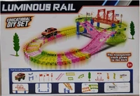 Luminous Rail Car Track Bend Flex and Glow tracks-85 Pieces,Plastic Magic 10 feet Long Flexible Tracks car Play Set for Kids (Multi Color)