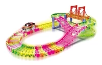 Luminous Rail Car Track Bend Flex and Glow tracks-85 Pieces,Plastic Magic 10 feet Long Flexible Tracks car Play Set for Kids (Multi Color)