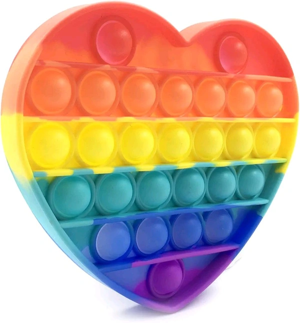 Rainbow Square Pop Push Bubble Popping It, Silicone Anxiety Relies and Stress Reliever Autism Learning Materials Gift for Kids Teens Adult