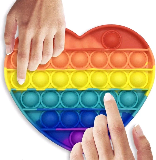 Rainbow Square Pop Push Bubble Popping It, Silicone Anxiety Relies and Stress Reliever Autism Learning Materials Gift for Kids Teens Adult