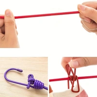 🧺 Multi-Color Stretchable Clothesline with 12 Clips & 2 Hooks – Strong, Portable & Durable! 