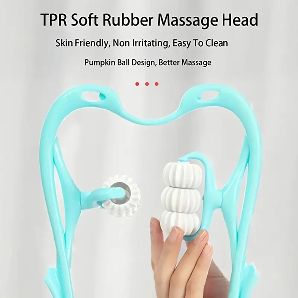 Neck Massager Roller | Portable Neck & Shoulder Pain Relief | Adjustable Pressure for Custom Massage | Stress Relief & Relaxation Tool for Home, Office & Travel|SKVWORLD