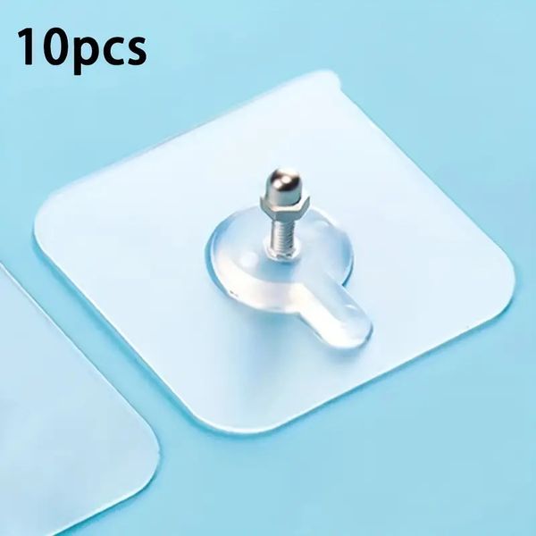10pcs Punch-Free Screw Stickers Wall Hook, Non-Marking Hook