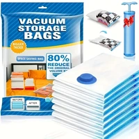 Vacuum Storage Bags – 5-Pack with Suction Pump, Durable, Water-Resistant Compression Bags for Clothes, Bedding, Travel & Home Organization