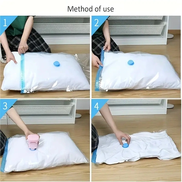 Vacuum Storage Bags – 5-Pack with Suction Pump, Durable, Water-Resistant Compression Bags for Clothes, Bedding, Travel & Home Organization