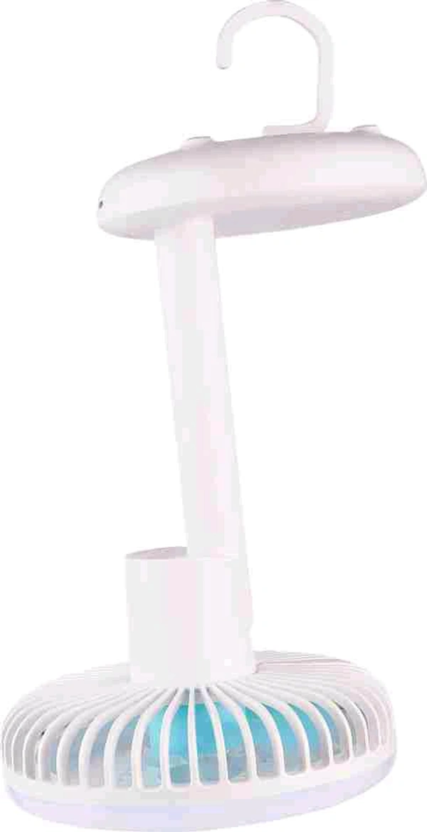 DP-7632 Rechargeable USB Fan – 3-Speed, LED Light, 4000mAh Battery, Portable Table Fan