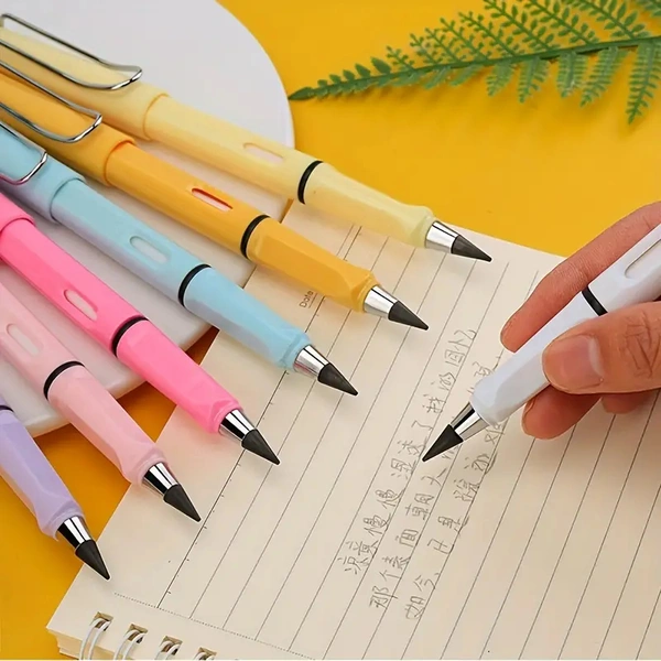 Infinity Pencil with Eraser, Inkless Magic Pencils, Portable Reusable Erasable Writing Pencil (MultiColor)