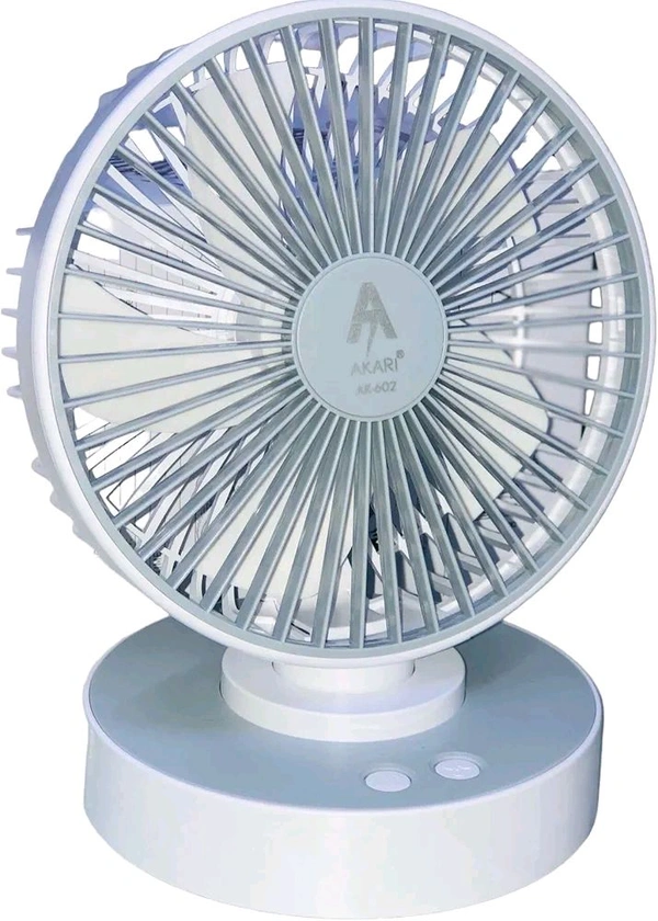 Akari AK-606 Rechargeable Mini Desk Fan – 6" Portable Table Fan, USB Charging, and 3-Speed Settings
