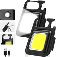 Rechargeable Keychain Flashlight – Mini LED Light with 4 Modes, Magnetic Base, Folding Bracket & Bottle Opener | Compact, Portable & Versatile for Camping, Emergency & Everyday Carry – SKVWORLD