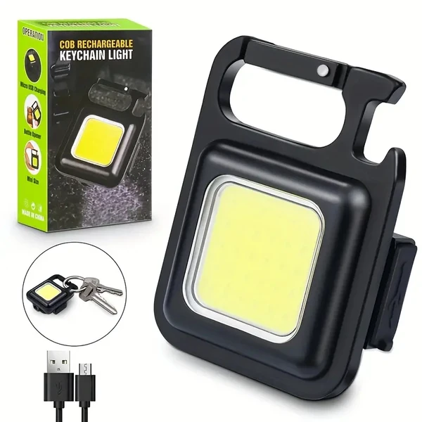 Metal Keychain Light Cob Rechargeable