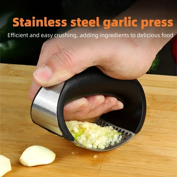 STAINLESS STEEL GARLIC PRESSER / With Box