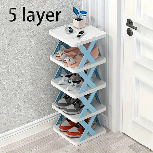 5-Tier Shoe Rack Stand – Space-Saving, Non-Slip & Durable Plastic Shoe Organizer